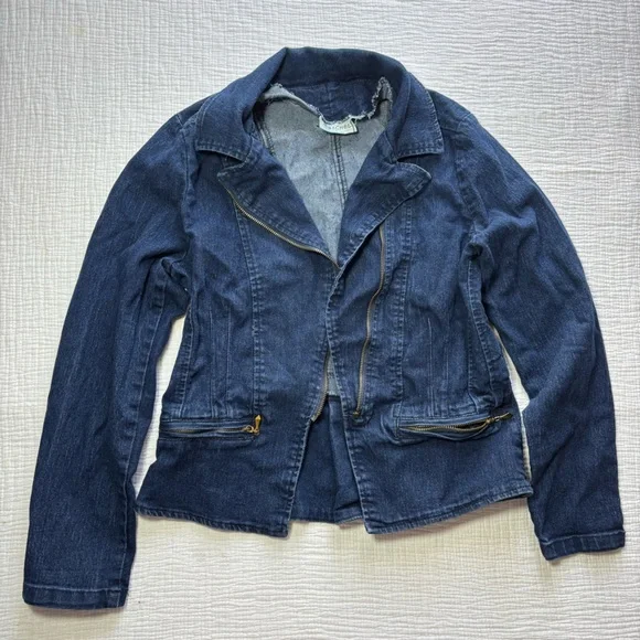 M. MICHEL Classic Blue Women's Jean Jacket - Picture 1 of 5